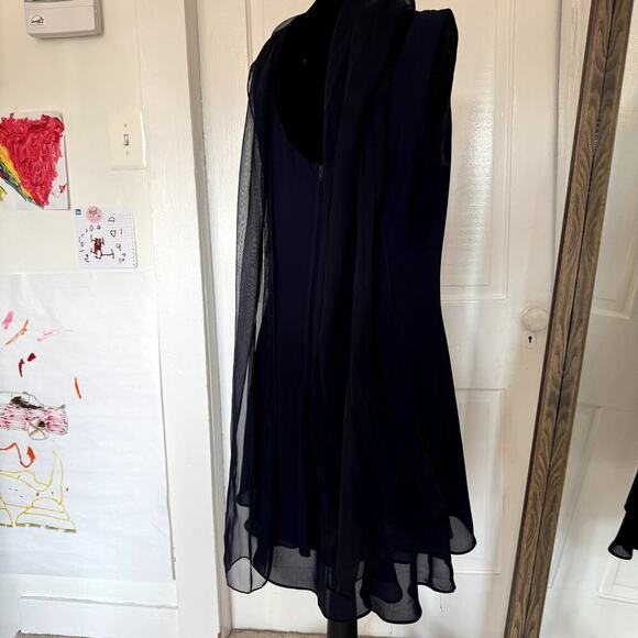 VTG Hampton Nites Sleeveless Lined Cocktail Dress w/ Neck Scarf Women's Size 12 - Picture 5 of 7